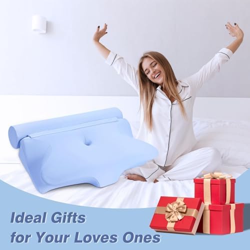 Ocuuziisu 2-in-1 Neck Cervical Pillow with Cooling Pillowcase