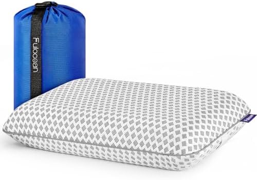 Fulocean Cooling Memory Foam Travel Camping Pillow with Washable Cover