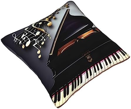 Ogniwo Music Note Pianos Throw Pillow 12x12 Inch