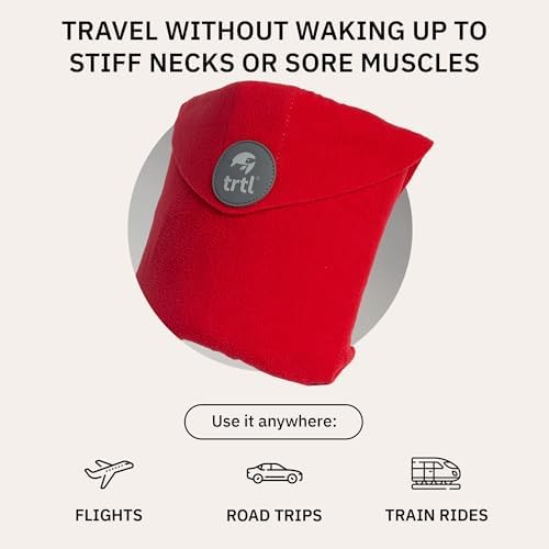 trtl Travel Pillow - Red Lightweight Neck Support Comfortable Machine-Washable