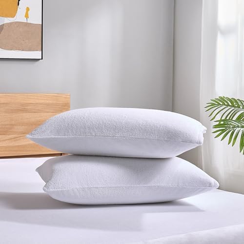 ProtectMySleep Cotton Terry Pillow Protectors - 2 Pack