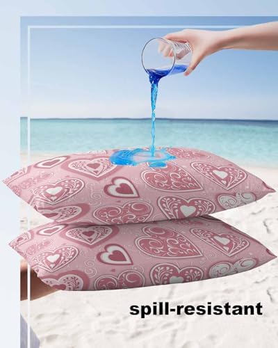 Waterproof Pillow Protectors 2 Pack - Pink Love Valentines Day 12x20