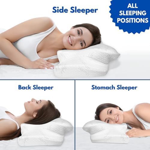 DreamField Linen Bamboo Rayon Cervical Neck Pillow for Pain Relief