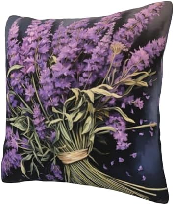 Lavender Bouquet Throw Pillow 12x12 Inch 1