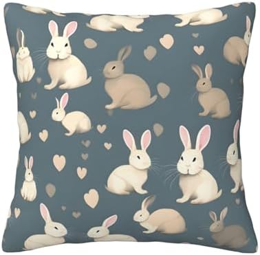 Ogniwo Rabbit Throw Pillow 12x12 Inch Soft Square Cushion Cover