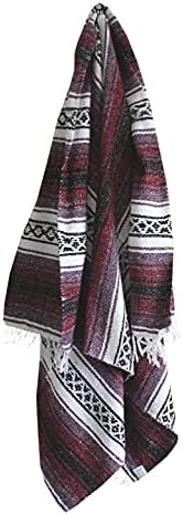 Del Mex Classic Mexican Blanket - 70x50 Burgundy