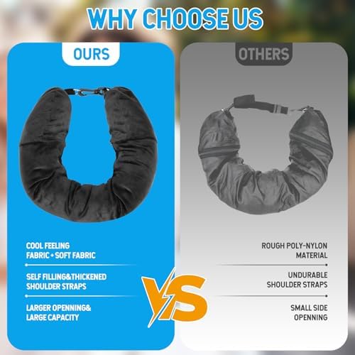 Xlapo 2 Pack Travel Neck Pillow with Clothes Storage Bag