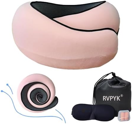 RVPYK Travel Neck Pillow Kit with Eye Mask and Earplugs