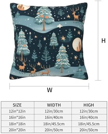 Ogniwo Blue Christmas Tree Throw Pillow 12x12 Inch 1