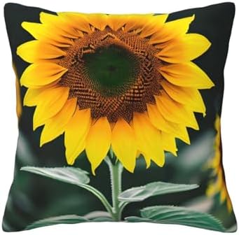 Ogniwo Fresh Sunflower Throw Pillow 12x12 Inch Soft Square Cushion Case