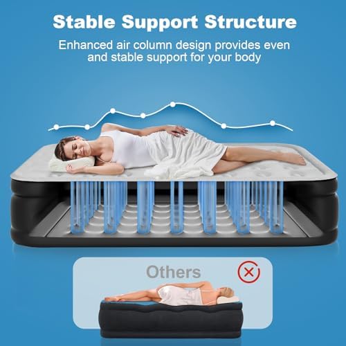 Nyabtst Queen Air Mattress with Built-in Pump - 16 Inch Sturdy 660 lbs