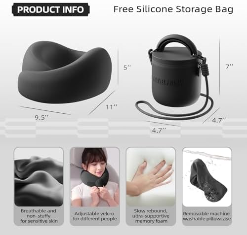 EVERY THINK Travel Pillow with 360 Support and Washable Cover