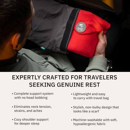 trtl Travel Pillow - Red Lightweight Neck Support Comfortable Machine-Washable