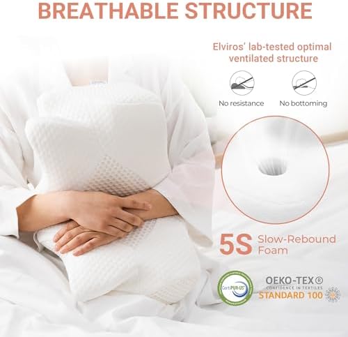 Elviros Cervical Foam Pillow for Neck Shoulder Support