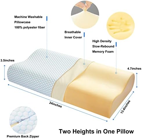 Anvo Memory Foam Pillow for Neck Shoulder Pain Relief