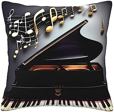 Ogniwo Music Note Pianos Throw Pillow 12x12 Inch