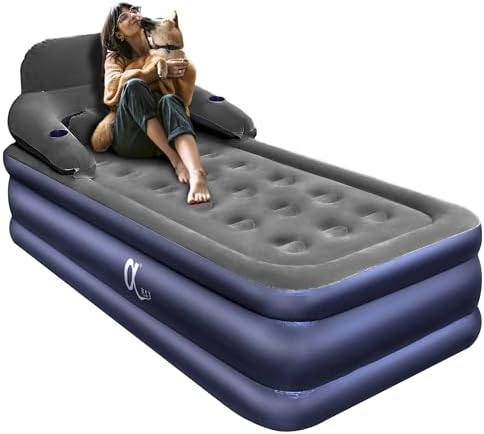 A-ER-FA Twin XL Air Mattress with Headboard
