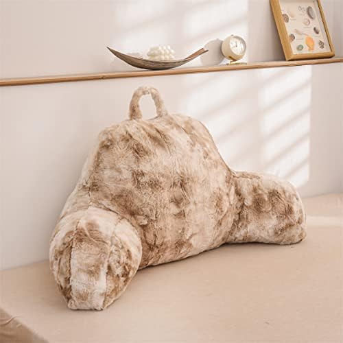 Holawakaka Shags Bed Rest Pillow with Arms - Light Khaki