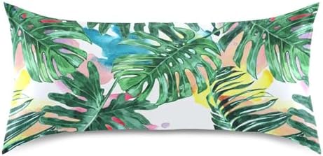 TSENQUE Tropical Leaf Satin Pillow Case