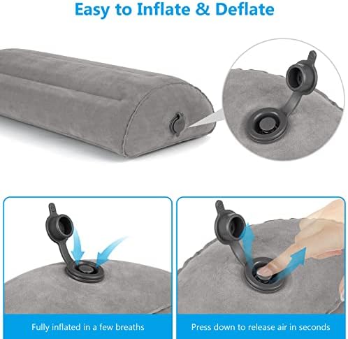 USHMA Inflatable Half Moon Pillow for Leg Knee Lower Back Support