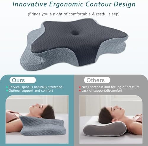 CHxxy Cervical Pillow for Neck Pain Relief and Comfort