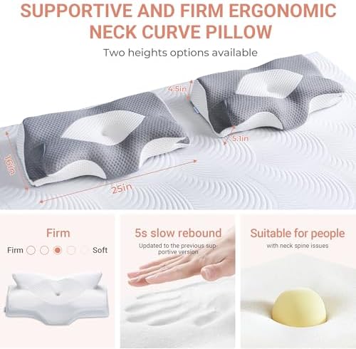 Elviros Cervical Foam Pillow for Neck Shoulder Support