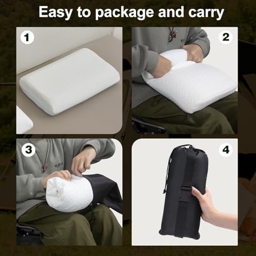 Vekkia Travel Pillow with Carry Bag and Washable Cover