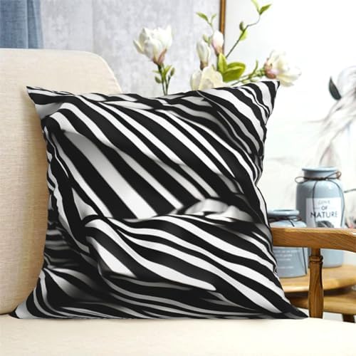 Stripes Throw Pillow CoverSoft 12x12 Inch Square Cushion Case for Couch Bed