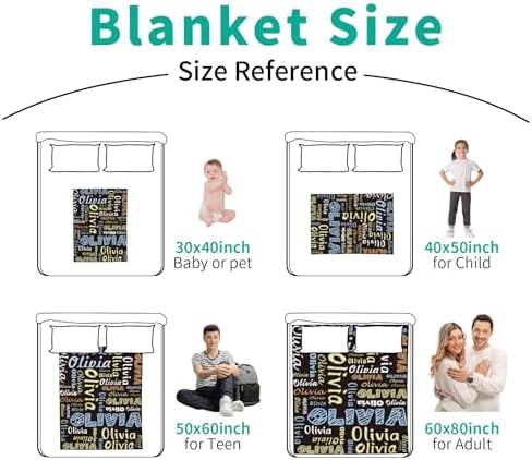 Custom Name Blanket - Soft Plush Throw for Baby Toddler Adult