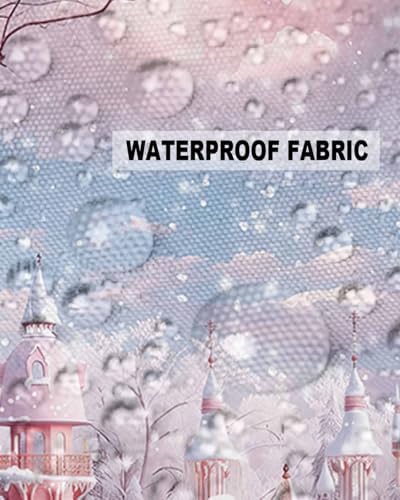 Waterproof Pillow Protector 2 Pack Dreamy Pink Xmas Town Trees