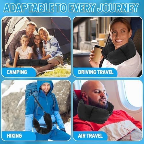 Xlapo 2 Pack Travel Neck Pillow with Clothes Storage Bag