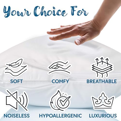 Guardmax Jersey Knitted Throw Pillow Protector - 2 Pack Waterproof Hypoallergenic