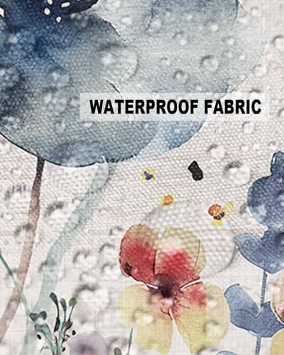 Waterproof Pillow Protector 2 Pack - Blue Wildflower Design 1
