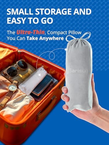SARISUN Ultra-Thin Airplane Pillow with 3D Eye Mask