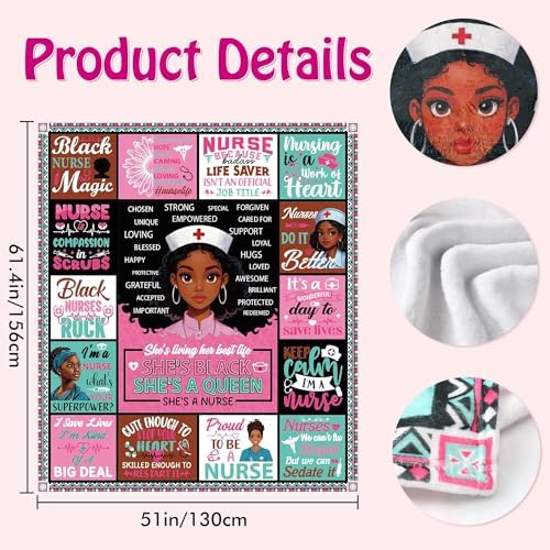 Romart Nurse Gifts for Women Throw Blanket with Quotes