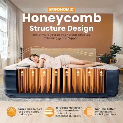 Dr Air Queen Air Mattress with Built-in Pump and Carry Bag