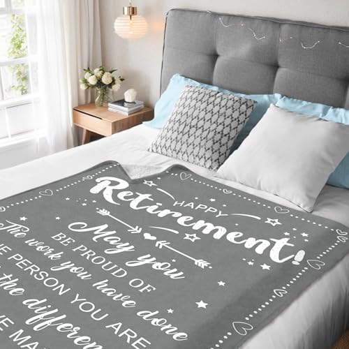 Retirement Throw Blanket - Cozy Grey 50x60 Inches