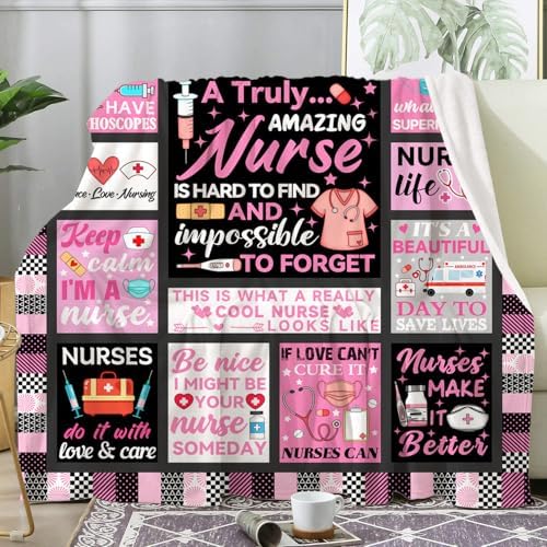 Nurse Gifts Blanket Flannel Throw 50x40