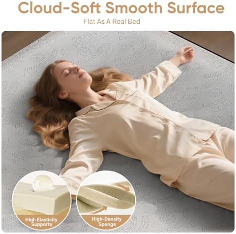 VOSSER Queen Air Mattress with Built-in Pump - 18 Inch Foam Topper