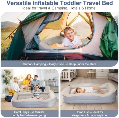 LOREINTA Inflatable Toddler Travel Bed with Safety Bumpers