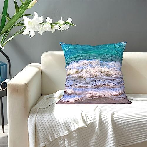White Beach Tropical Sea Throw Pillow 12x12 Inch