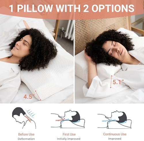 Elviros Cervical Foam Pillow for Neck Shoulder Support