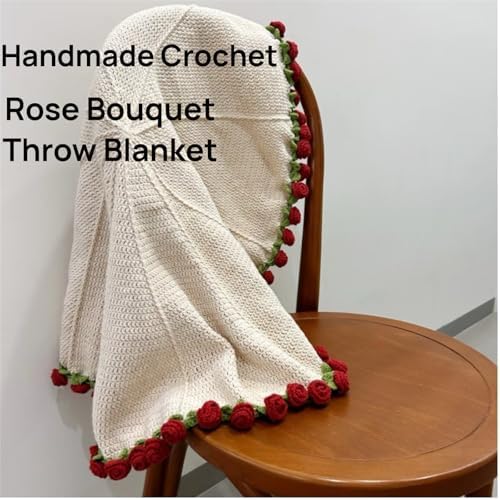 Floral Bouquet Throw Blanket - Handmade Knit Plush Soft 315In