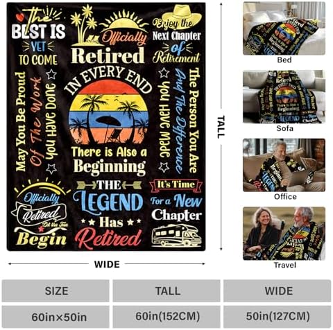 Retirement Blanket for Men 50x60 with Heartfelt Message 1
