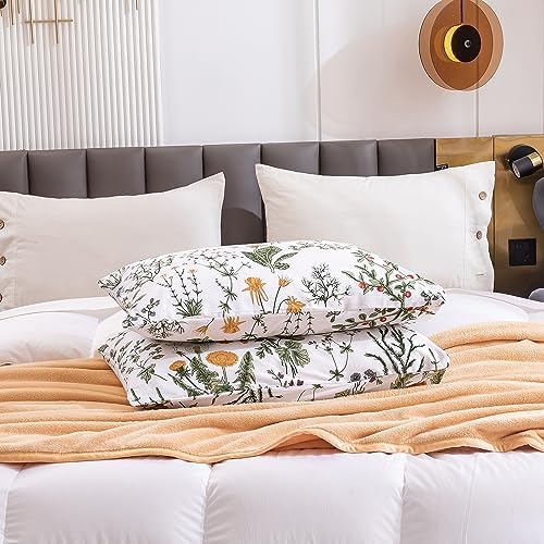 ECOCOTT 100 Cotton Pillowcases 2 Pack Floral Print Standard Size