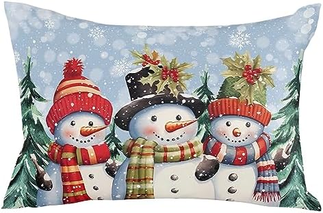Waterproof Pillow Protector 2 Pack Snowman Snowflake Christmas
