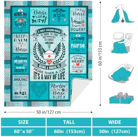 LAIORD Nurse Blanket 60x50 Inches for Women