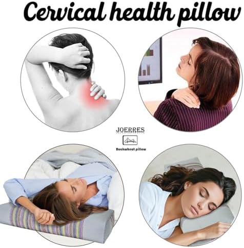JOERRES Buckwheat Pillow for Neck Support Grey