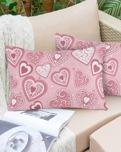 Waterproof Pillow Protectors 2 Pack - Pink Love Valentines Day 12x20