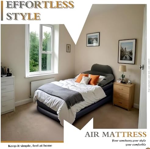 A-ER-FA Twin XL Air Mattress with Headboard